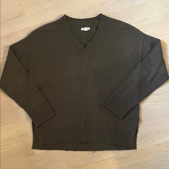 V-Neck Olive Sweater - Picture 1 of 1